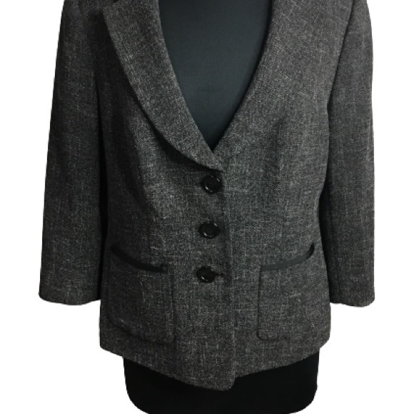 The Limited Collection Grey Crosshatch Cropped Blazer Size Large - Picture 2 of 7